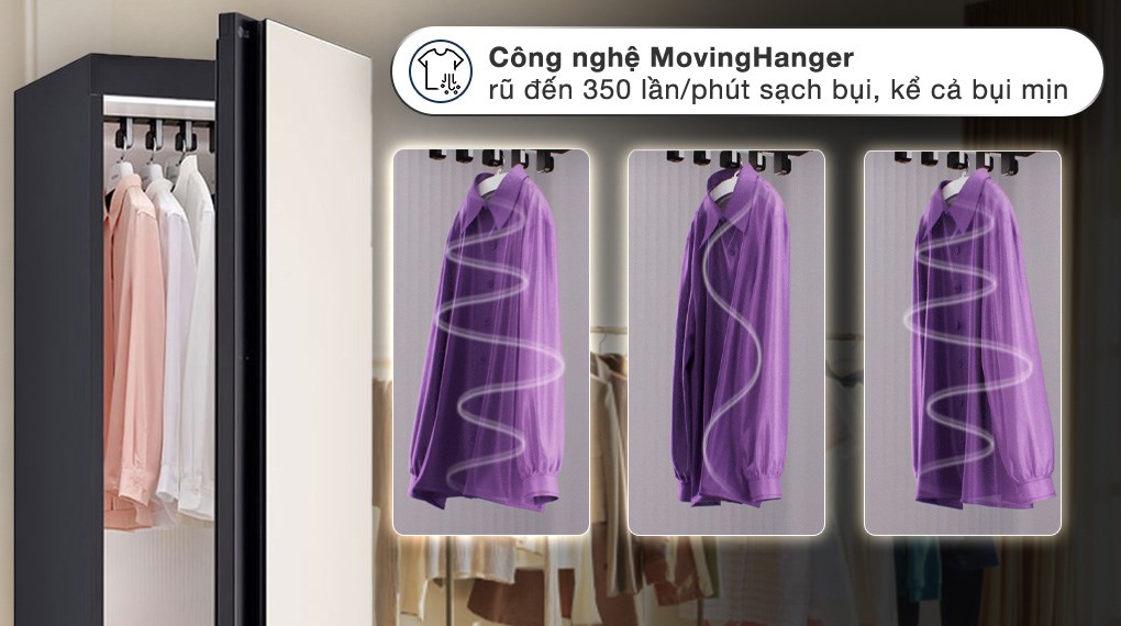 Móc treo Moving Hanger giúp rũ bụi hiệu quả
