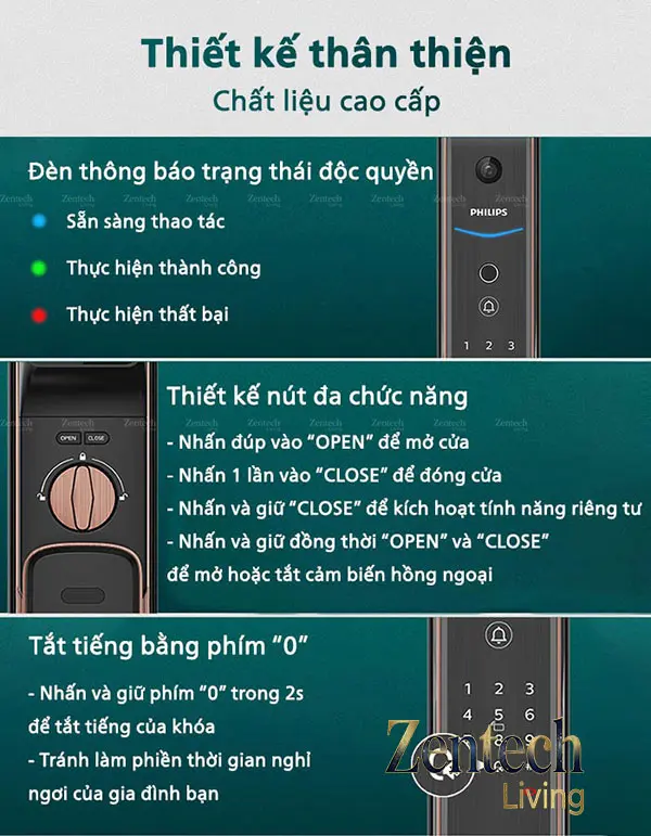 Khóa cửa thông minh Philips DDL709-7HWS 15