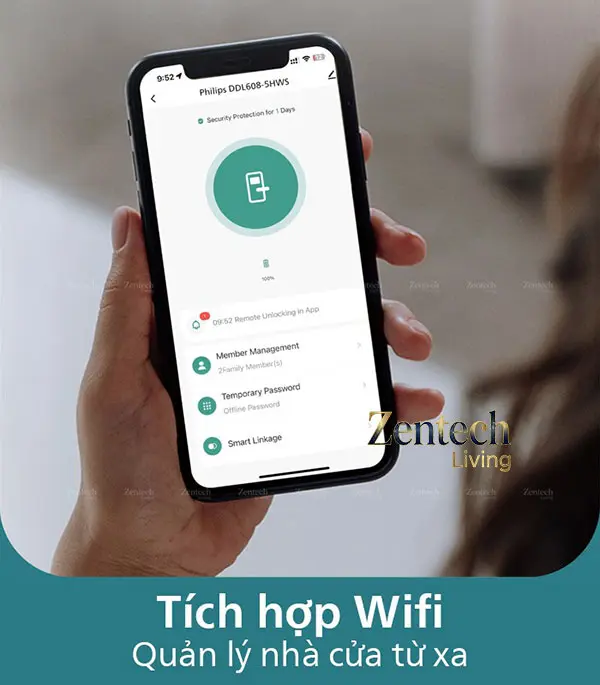 Khóa vân tay cửa nhôm Philips DDL608-5HWS 11