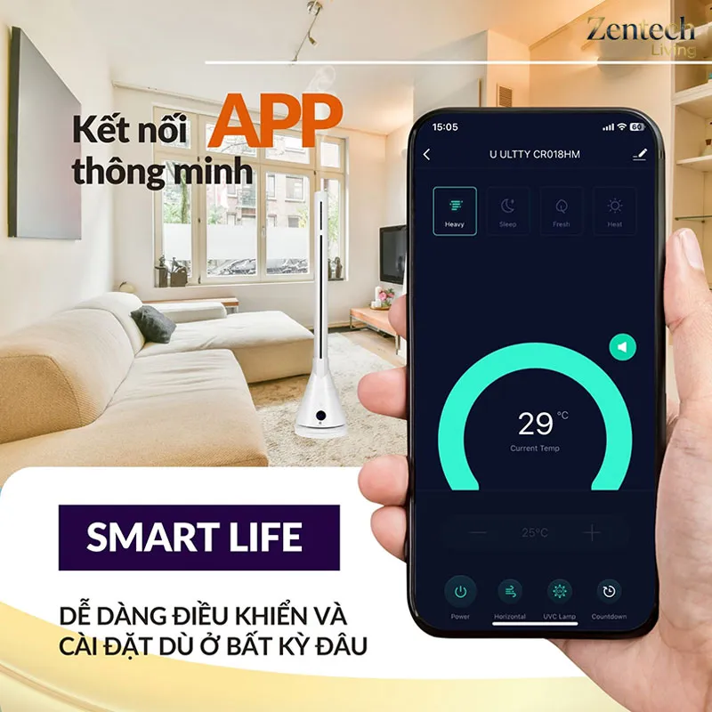 Quạt tháp sưởi ấm và làm mát Ultty SKJ-CR018HM