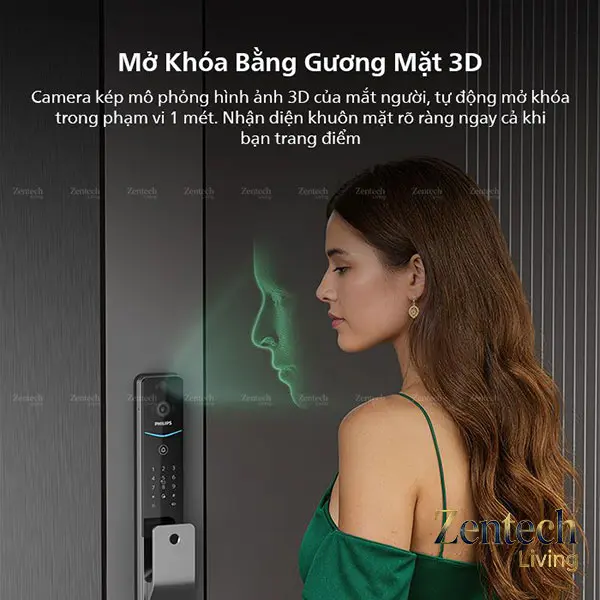 Khóa cửa nhận diện khuôn mặt Philips DDL720-FVP-7HWS 11