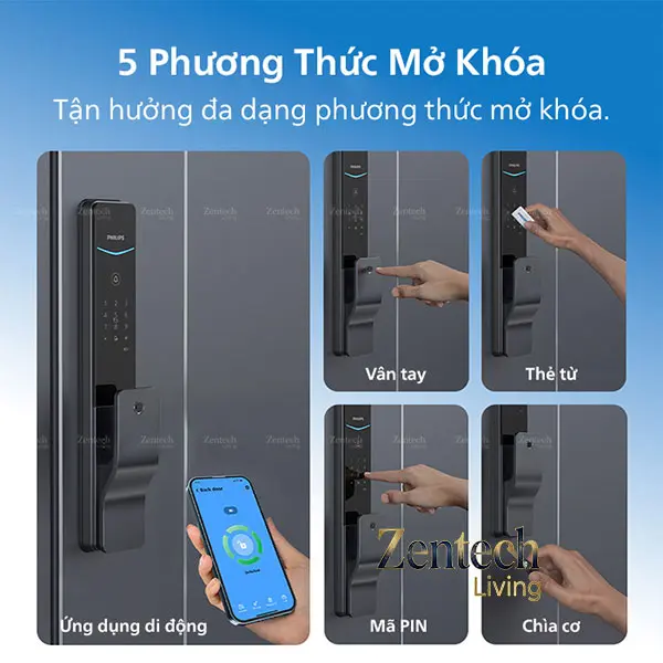 Khóa cửa thông minh Philips DDL801-5HBS 10