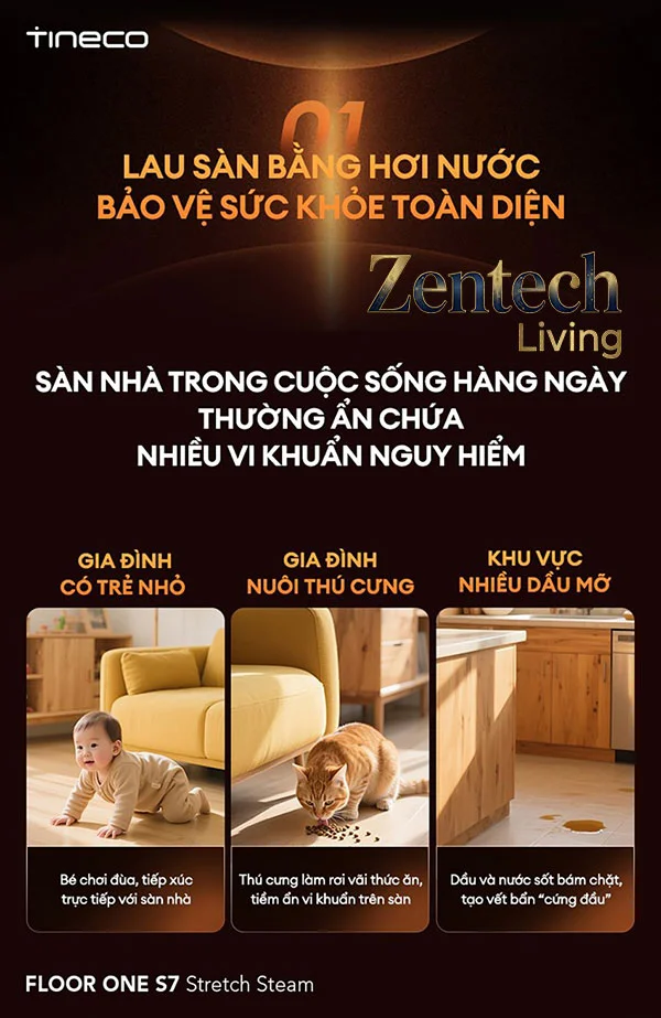 Máy hút bụi lau nhà Tineco Floor One S7 Stretch Steam 2