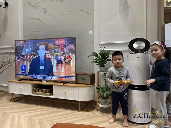 máy lọc không khí gia đình có trẻ nhỏ