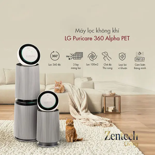 máy lọc không khí thú cưng alpha pet