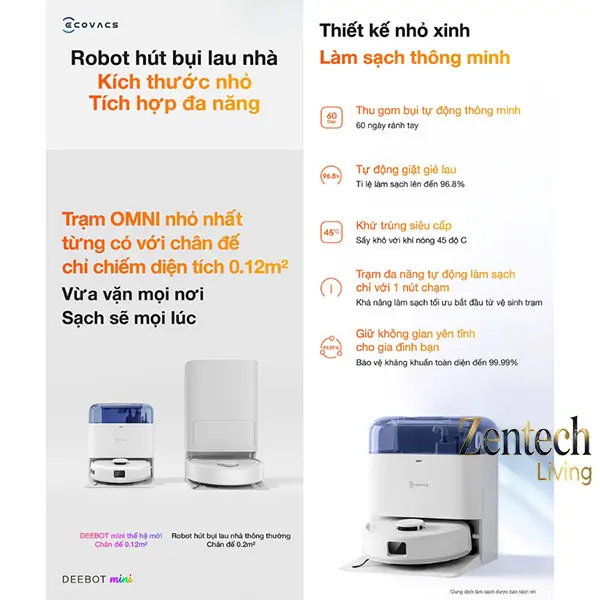 Robot hút bụi lau nhà Ecovacs Deebot Mini 3