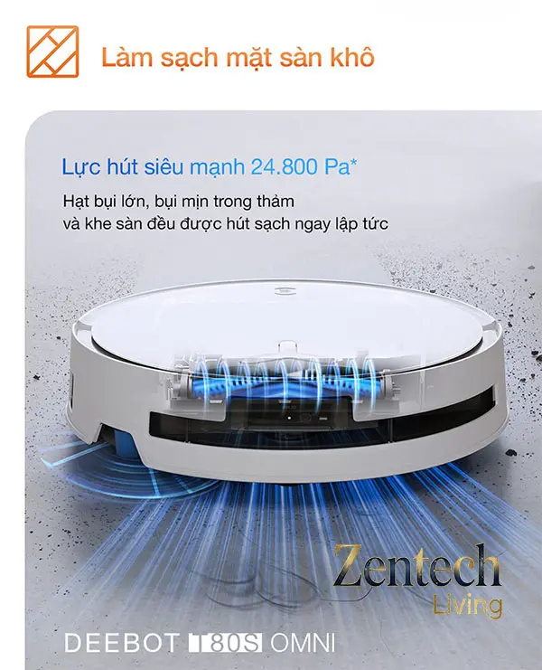 Robot hút bụi lau nhà Ecovacs Deebot T80s Omni 50