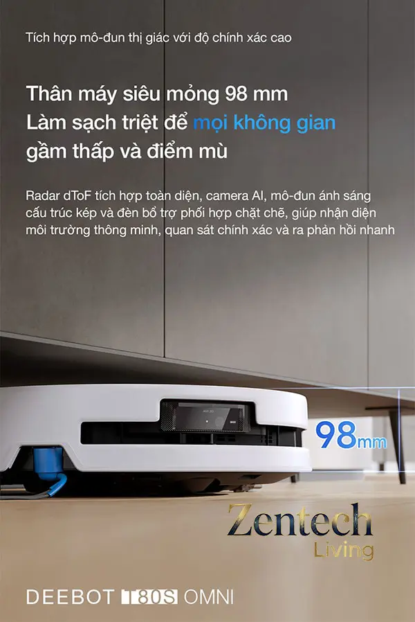 Robot hút bụi lau nhà Ecovacs Deebot T80s Omni 55