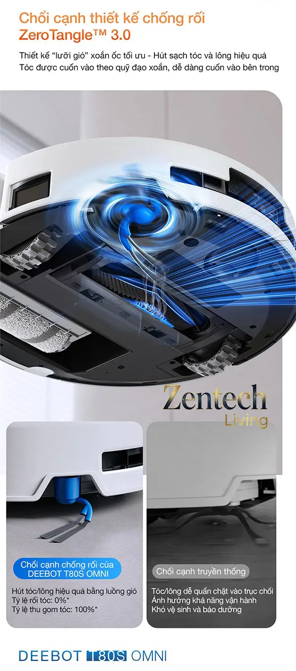 Robot hút bụi lau nhà Ecovacs Deebot T80s Omni 58