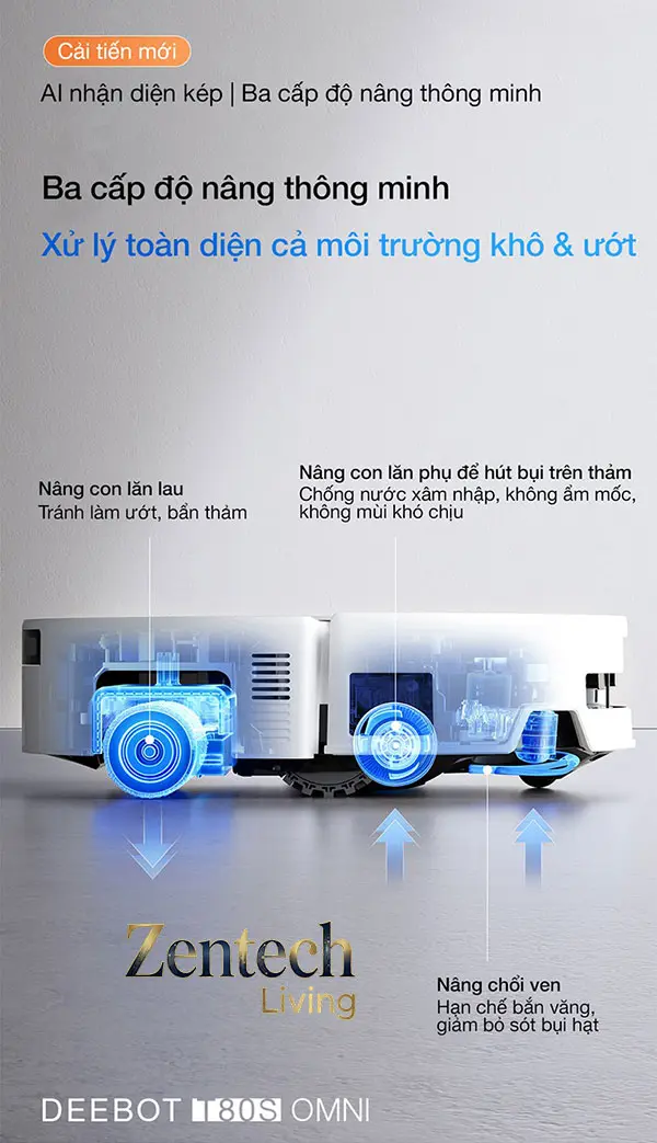 Robot hút bụi lau nhà Ecovacs Deebot T80s Omni 60