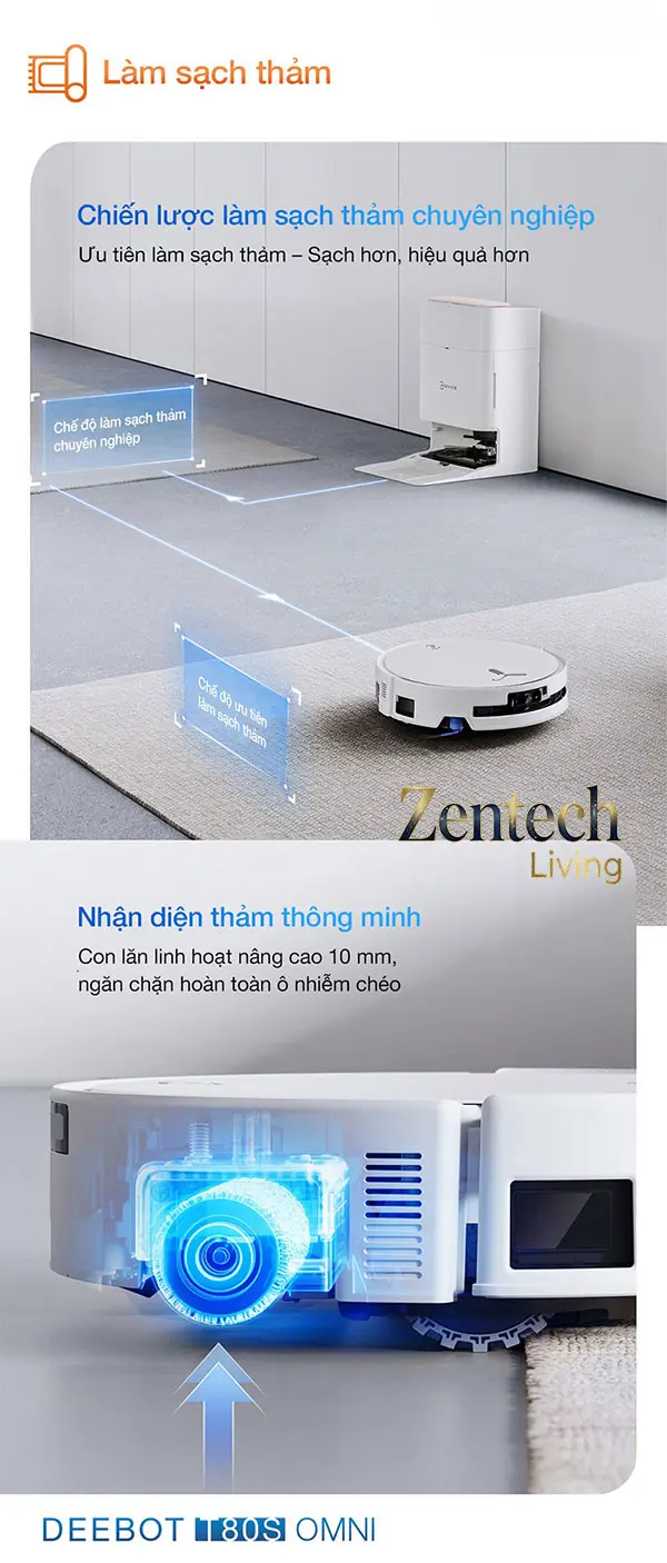Robot hút bụi lau nhà Ecovacs Deebot T80s Omni 61
