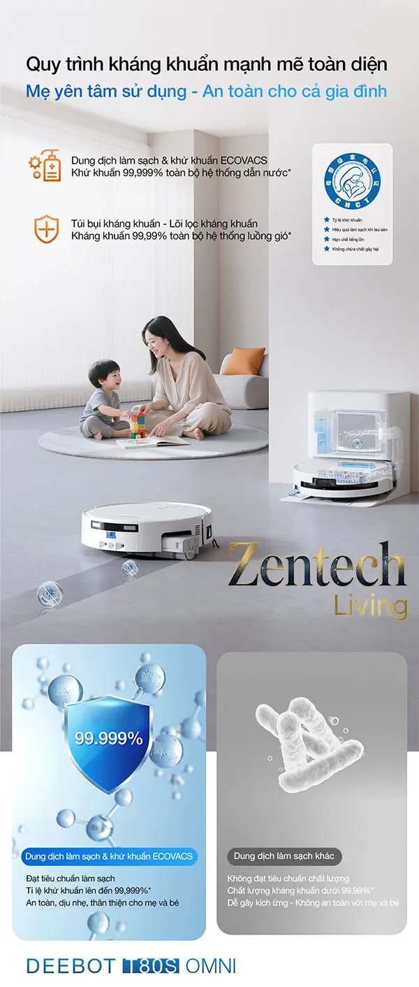 Robot hút bụi lau nhà Ecovacs Deebot T80s Omni 67