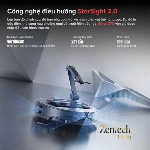 Robot hút bụi lau nhà Roborock Saros Z70 9