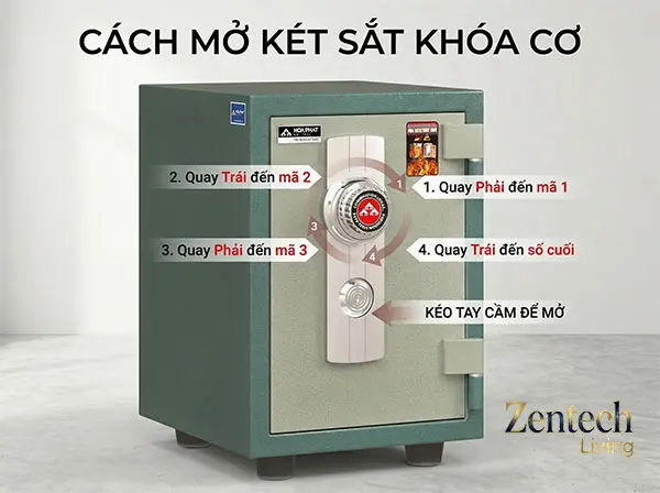 cách mở két sắt khóa cơ