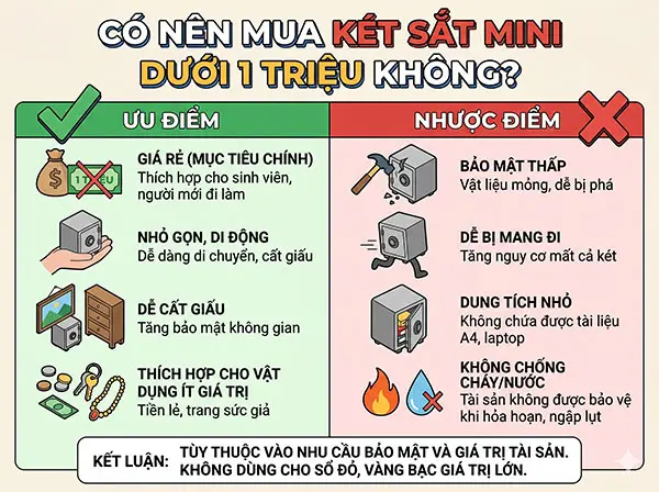 có nên mua két sắt mini dưới 1 triệu không