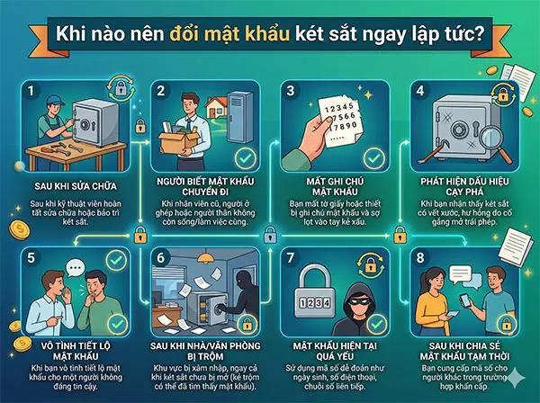 khi nào nên đổi mật khẩu két sắt
