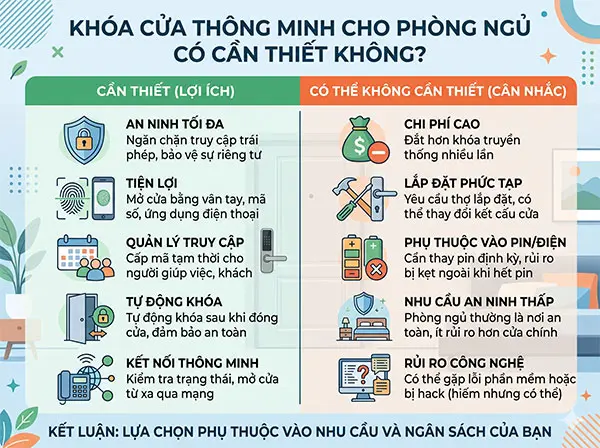Khóa cửa thông minh cho phòng ngủ có cần thiết không?