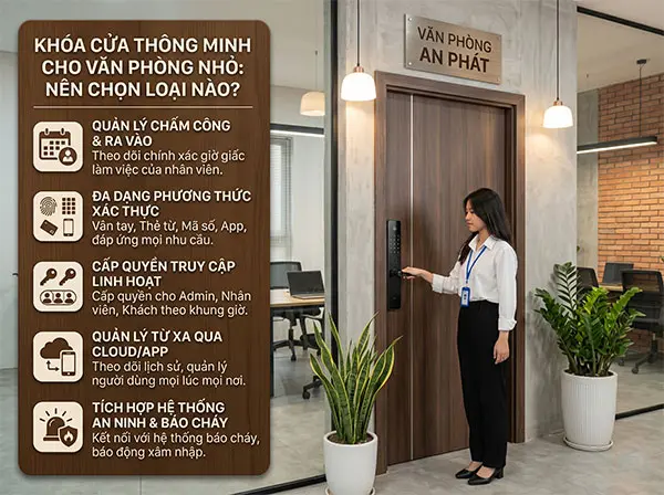 Khóa cửa thông minh cho văn phòng nhỏ nên chọn loại nào?