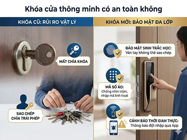 khóa cửa thông minh liệu có an toàn không