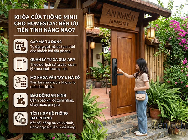 khóa cửa thông minh cho homestay