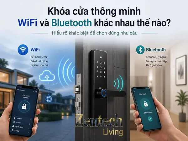 Khóa cửa thông minh WiFi và Bluetooth khác nhau thế nào?