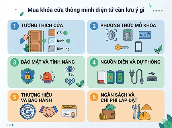 mua khóa cửa thông minh cần lưu ý gì