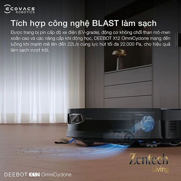 Robot hút bụi lau nhà Ecovacs DEEBOT X12 OmniCyclone 11