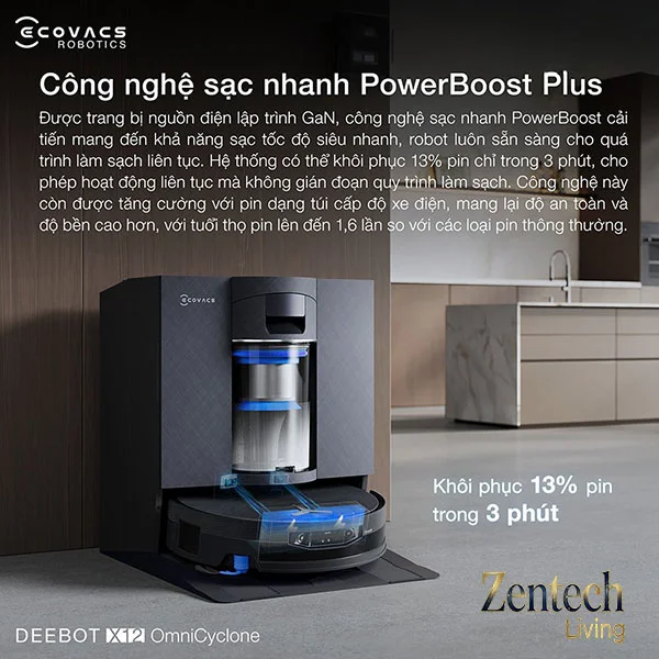 Robot hút bụi lau nhà Ecovacs DEEBOT X12 OmniCyclone 9