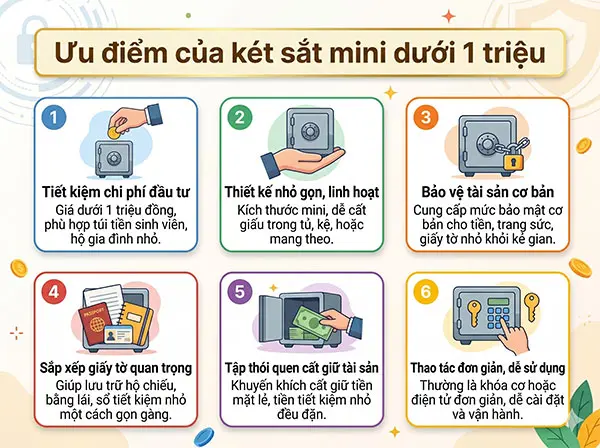 ưu điểm của két sắt mini dưới 1 triệu