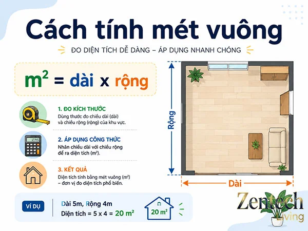 Cách tính mét vuông 2