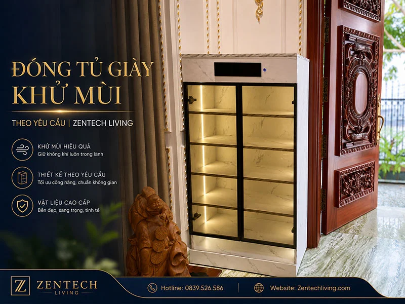 Đóng tủ giày khử mùi theo yêu cầu 6