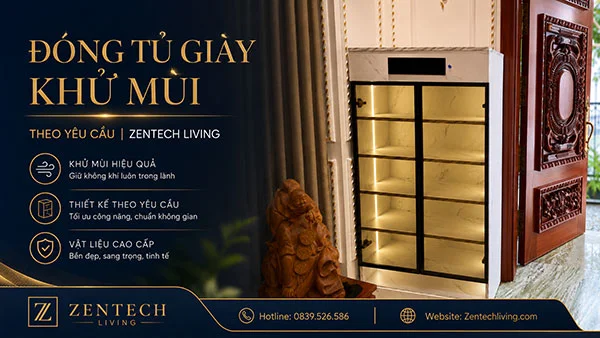 Đóng tủ giày khử mùi theo yêu cầu 7