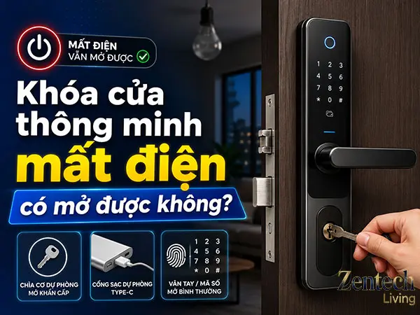Khóa cửa thông minh mất điện có mở được không?