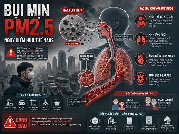 tác hại của bụi pm2.5