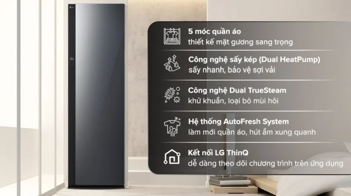 Tổng quan về tủ chăm sóc quần áo LG Styler SC5GMR80H